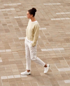 Keen Women's KNX Leather Sneaker | Star White/Star White -Fresh Shoes Shop 1028356 Lifestyle Left