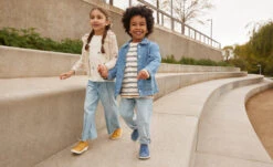 Keen Big Kids' KNX Leather Sneaker | Daffodil/Star White -Fresh Shoes Shop 1030066PDPLifestyle1
