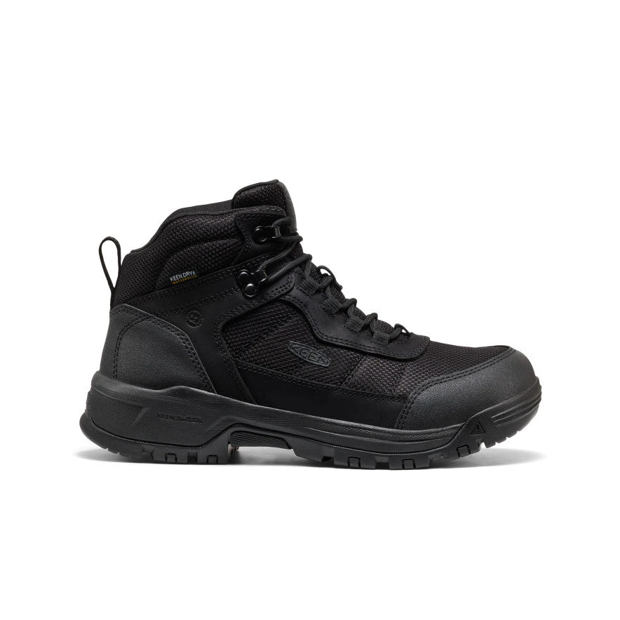 Keen Men's Skokie Waterproof Work Boot (Soft Toe) | Black/Black