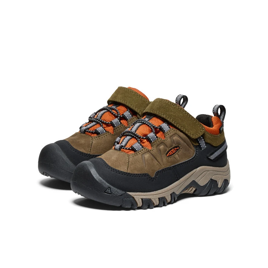 Keen Little Kids' Targhee IV Waterproof Hiking Shoe | Dark Olive/Gold Flame 2 Keen Little Kids' Targhee IV Waterproof Hiking Shoe | Dark Olive/Gold Flame - Image 2