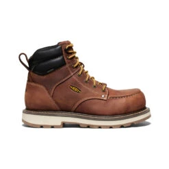 Keen Men's Cincinnati 6" Waterproof 90° Heel Boot (Carbon Toe) | Tuscan Red/Sandshell