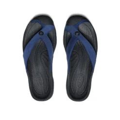 Keen Men's Waimea Leather Flip-Flop | Naval Academy/Black -Fresh Shoes Shop 6bbe3a3d24419b40dd3040d12683b3491e5b466d