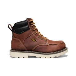 Keen Men's Cincinnati 6" Waterproof 90° Heel Boot (Soft Toe) | Tuscan Red/Sandshell
