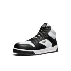 Keen Men's Overton Mid Work Shoe (Carbon Toe) | Star White/Black -Fresh Shoes Shop 8dd75a94bf19f8aaa575af06b2b5934e4bb8a215