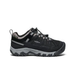 Keen Big Kids' Targhee IV Waterproof Hiking Shoe | Black/Steel Grey