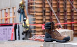 Keen Men's Evanston 8" Insulated Waterproof Boot (Soft Toe) | Bison/Black -Fresh Shoes Shop KPD 2439 PDP Evanston 1029854 Lifestyle Image 1