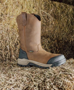 Keen Men's Evanston Pull-On Waterproof Boot (Soft Toe) | Bison/Black -Fresh Shoes Shop S25 Evanston Pull On 1030489 PDP RIGHT 1