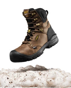 Keen Men's Independence 8" Insulated Waterproof Boot (Carbon Toe) | Dark Earth/Black -Fresh Shoes Shop SDD 583 Independence 1026830 Left Image 88a3f1b6 6477 4f76 98d5 3a95bcb54005