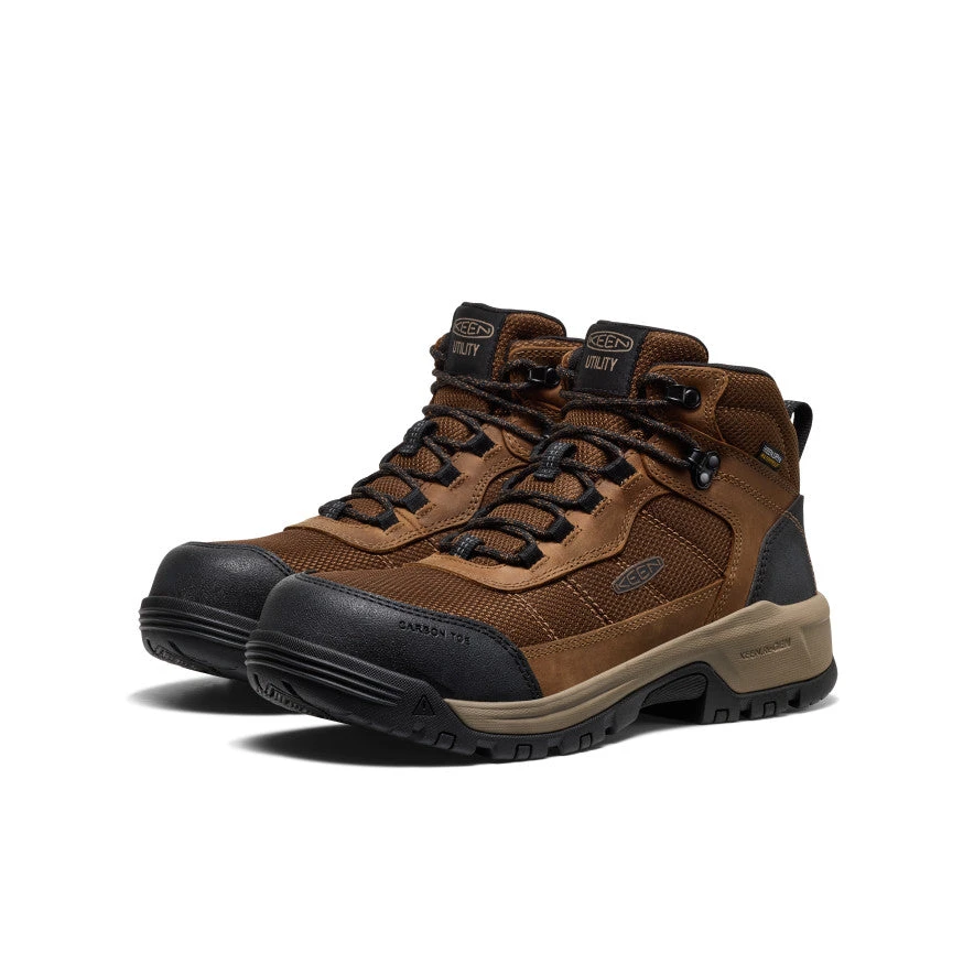 Keen Men's Skokie Waterproof Work Boot (Carbon Toe) | Dark Earth/Black 2 Keen Men's Skokie Waterproof Work Boot (Carbon Toe) | Dark Earth/Black - Image 2