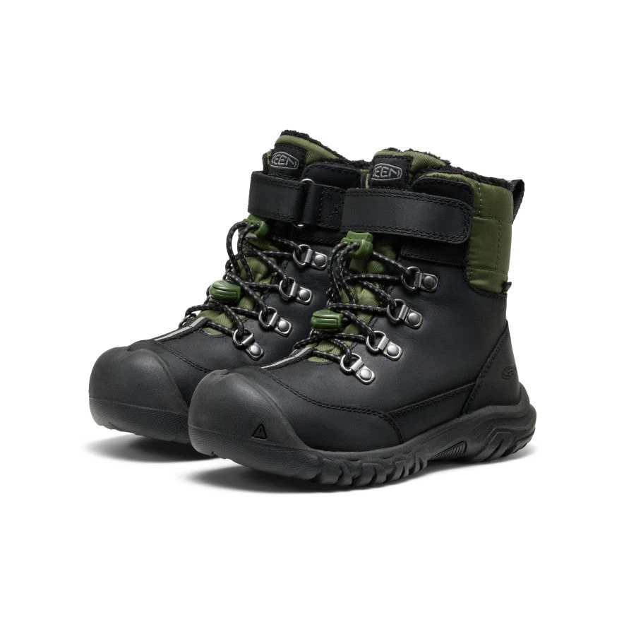 Keen Little Kids' Kanibou Waterproof Winter Boot | Black/Bronze Green 2 Keen Little Kids' Kanibou Waterproof Winter Boot | Black/Bronze Green - Image 2